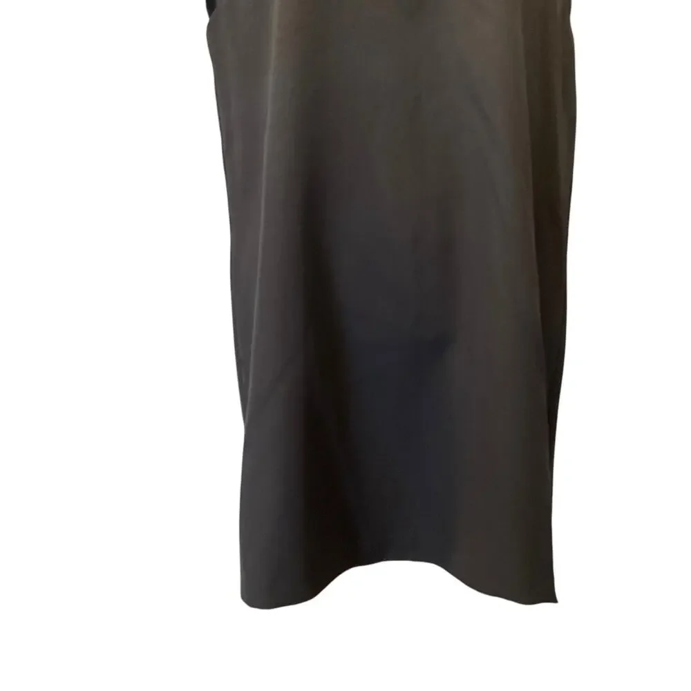 Zara Black Structured Shoulder Pad Sleeveless Shift Mini Dress Large